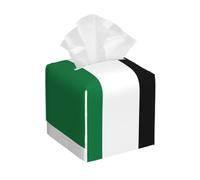 Flag of the State of Palestine Print Leather Tissue Box Cover - Foldable Organizer Holder - Easy Storage & Concealing Leather Tissue Box