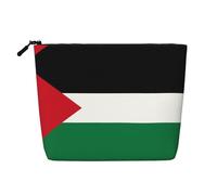 Flag of The State of Palestine Printed Fake Hemp Makeup Bag – Travel Toiletry Organizer, Daily Storage, Business Trip Essential