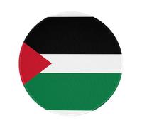 Flag of The State of Palestine Round Single-Sided Printed Non-Slip Rubber Mouse pad 8in,