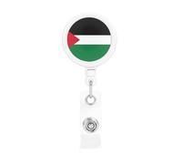 Flag of The State of Palestine The Plastic Retractable Badge Holder is Made of ABS Material and The Rope is Nylon