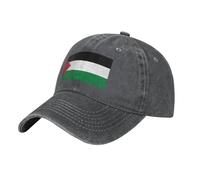 Flag of The State of Palestine Washed Cowboy Baseball Cap for Adults - Stylish and Breathable Hat with Adjustable Strap, Deep Heather, One size