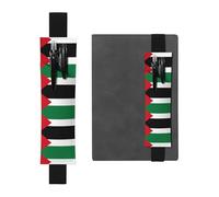 Flag of The State of PalestinePrinted Leather Pencil case Bookmark, Dual-Purpose, Suitable for Marking journals, Diaries, Manuals, etc.