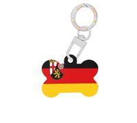 Flag of The State of Rhineland-Palatinate Dog Tags for Pets,Bone-Shaped Acrylic Pet ID Tags,Perfect for Small to Large Dogs and Cats,Cute & Functional