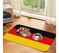 Flag of The State of Rhineland-Palatinate Pet Feeding Mat for Dogs & Cats - Easy Clean & Portable Dog Bowl Mat, Quick Dry Water Dispenser Mat for Dog and Cat (30x45, Black)