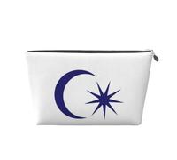 Flag of the Sultan of Johor Leather Travel Makeup Bag-Waterproof Cosmetic Pouch