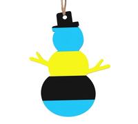 Flag Of The Sultanate Of Burongan Print 6pcs Christmas Tree Hanging Decor, Wooden Angel Bell Tree Snowman Shapes For Xmas Setup