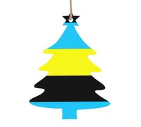 Flag Of The Sultanate Of Burongan Print 6pcs Christmas Tree Hanging Decor, Wooden Angel Bell Tree Snowman Shapes For Xmas Setup