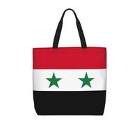 Flag Of The Syrian Arab Republic Basic Models Tote Bag With Zipper With Inner Pockets,Laptop Work Tote Bag For Sport,Travel