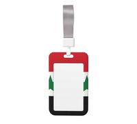 Flag of The Syrian Arab Republic Card Badge Holder. Durable Abs Material, Clear Id Display, Suitable for Office, Event, Meeting, Easy Identification.
