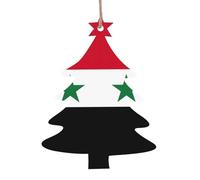 Flag Of The Syrian Arab Republic Christmas Wooden Ornaments Christmas Tree Hanging Decoration Xmas Home Party Festive Decor