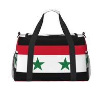 Flag Of The Syrian Arab Republic Foldable Travel Duffel Bag Tote Carry On Luggage Bag For Weekend Getaways, For Spontaneous Trips, Black, One Size, Black, One Size