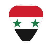 Flag of the Syrian Arab Republic Guitar Picks 12 Pack Assorted Thickness-0.46mm 0.71mm 0.96mm Medium Thin Heavy Celluloid Style Picks for Acoustic Electric Guitar Ukulele