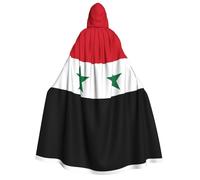 Flag of the Syrian Arab Republic Hooded Cloak Adult – Universal Role Play Costume, Cosplay Cape Robe – Perfect for Halloween, Easter, Carnival