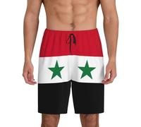 Flag Of The Syrian Arab Republic Men'S 1-Pack Sleep Shorts Loungewear With Side Pockets, Breathable Fit, Available In Big.