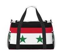 Flag of The Syrian Arab Republic Print Ample Space Travel Duffle Bag Stylish with Waterproof Zipper for Airplane Gym