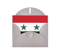 Flag Of The Syrian Arab Republic Print Blank Note Card, All Occasion Holidays Greeting Card Gray