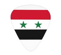 Flag of the Syrian Arab Republic print Celluloid Guitar Plectrums for Acoustic Guitar Bass,Guitar Picks with Organizer Box