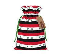 Flag Of The Syrian Arab Republic Print Christmas Bags Holiday Present Drawstring Gift Sacks Birthday Xmas Party Favors