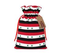 Flag Of The Syrian Arab Republic Print Christmas Bags Holiday Present Drawstring Gift Sacks Birthday Xmas Party Favors