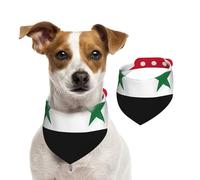 Flag Of The Syrian Arab Republic Print Christmas Pet Scarf Cotton Soft Comfortable Stylish For Dogs Cats Wear Winter Gift