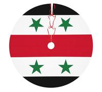 Flag Of The Syrian Arab Republic Print Christmas Tree Skirt Holiday Decor Xmas Trees Mat Accessory Cover For Home Office