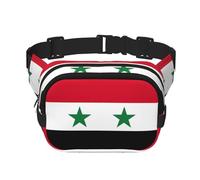 Flag of the Syrian Arab Republic print Fanny Pack Purse with Adjustable Strap Square Double Layer Waist Bag Belt Unisex Everywhere