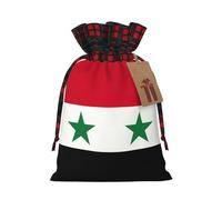 Flag Of The Syrian Arab Republic Print Festive Drawstring Gift Reusable Bags Holiday Wedding Birthday Party Favors Pouches