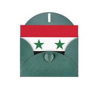 Flag of the Syrian Arab Republic Print Greeting card Blank card with envelope,Unique Designs for Festivals Invitations
