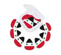 Flag of the Syrian Arab Republic print Guitar Picks 12 Pack, Mixed (0.46-0.96mm) with Storage Case for Guitar,ukulele