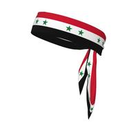 Flag Of The Syrian Arab Republic Print Head Tie Headbands, Ninja Karate Tie, Athletic Sweatbands,Sweat Wicking Workout Head Band