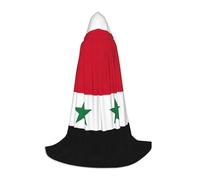 Flag Of The Syrian Arab Republic Print Hooded Cloak For Men,Wizard Cape With Hood,Perfect For Halloween And Cosplay