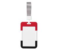 Flag of The Syrian Arab Republic Print ID Badge Holder Waterproof Work Card Protector for Office Workplace Fun ABS