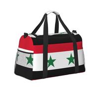 Flag of The Syrian Arab Republic Print Large Capacity Hand Carry Bag for Women Foldable Carry On Tote for Airplane Travel