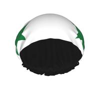 Flag of the Syrian Arab Republic Print Lightweight Shower Cap for Women and Men Reusable hat Soft hat and Bath Hair Cap