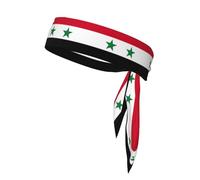 Flag Of The Syrian Arab Republic Print Ninja Headbands,Adjustable Head Tie For Men, Sports Sweatband For Yoga Running Basketball