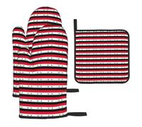 Flag Of The Syrian Arab Republic Print Oven Kitchen Gloves Baking Grilling Microwaving Cooking Home Restaurants Gift Set