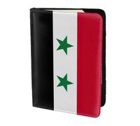 Flag of the Syrian Arab Republic Print Passport Holder for Travel,Wallet Case RFID Blocking Leather Card Slot Protector