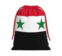 Flag Of The Syrian Arab Republic Print Present Bag, Reusable Organizer For Holiday Celebrations, Xmas Party Favors