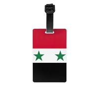 Flag of the Syrian Arab Republic Print PVC Luggage Tag Versatile ID Holder for Strollers and Bags Practical Travel Accessory Multi-Use