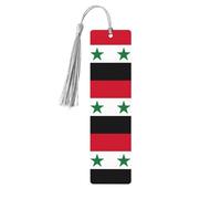Flag of The Syrian Arab Republic Print Reading Page Markers, 5pcs Wooden Bookmarks with Tassels,Teachers Reading Book Lovers Gifts