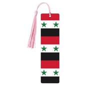 Flag of The Syrian Arab Republic Print Reading Page Markers, 5pcs Wooden Bookmarks with Tassels,Teachers Reading Book Lovers Gifts
