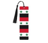 Flag of The Syrian Arab Republic Print Reading Page Markers, 5pcs Wooden Bookmarks with Tassels,Teachers Reading Book Lovers Gifts