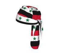 Flag of the Syrian Arab Republic Print Skull Headwrap Under Helmet Cycling Cap Lightweight Quick Dry Adult Gift One Size