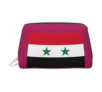 Flag of The Syrian Arab Republic Print Small Portable Makeup Bag, Zipper Cosmetic Pouch for Travel & Daily Use