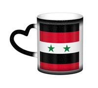 Flag of The Syrian Arab Republic Print Thermal Color Changing Mug, Ceramic Coffee Cup, Magic Mug for Home Office Cafe