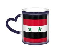 Flag of The Syrian Arab Republic Print Thermal Color Changing Mug, Ceramic Coffee Cup, Magic Mug for Home Office Cafe