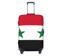Flag of the Syrian Arab Republic Print Washable Suitcase Cover Personalized Luggage Protector Travel Elastic Anti Scratch, Black, S
