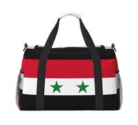 Flag of the Syrian Arab Republic print Weekender Overnight Carry On Bag Gym Luggage Bag Duffel Bag for Travel Women, Black, One Size