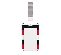 Flag of The Syrian Arab Republic Printed Card Badge Holder with Neck Strap, Vertical Cards Holder Anti-Scratch and Easy-Scan, for Office, School