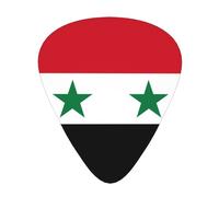 Flag of the Syrian Arab Republic Printed guitar picks, 12 pieces in 3 different thicknesses, suitable for acoustic guitar, electric guitar and band players